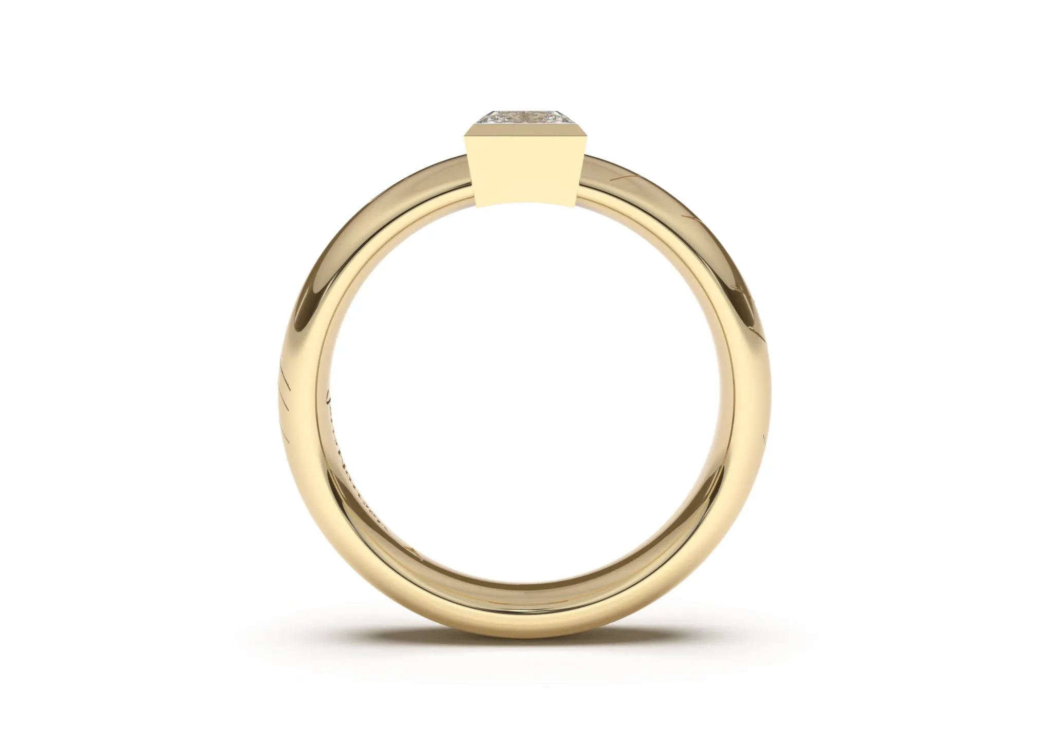 Princess Elegant Elvish Engagement Ring, Yellow Gold