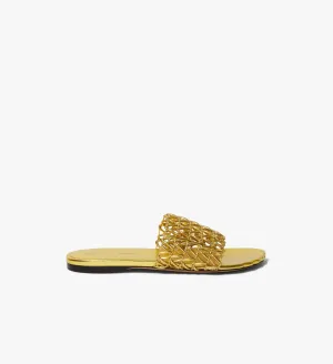 Proenza Schouler Sculpt Woven Slides- Gold