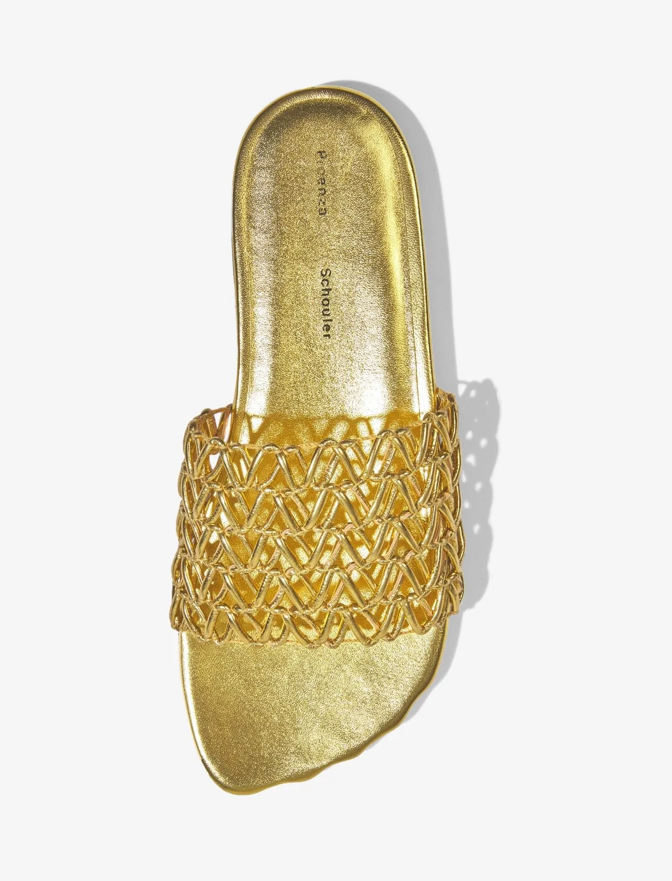 Proenza Schouler Sculpt Woven Slides- Gold
