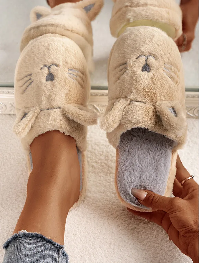 Purr-fectly Cozy: Cat-Themed Soft Bottom Slippers!