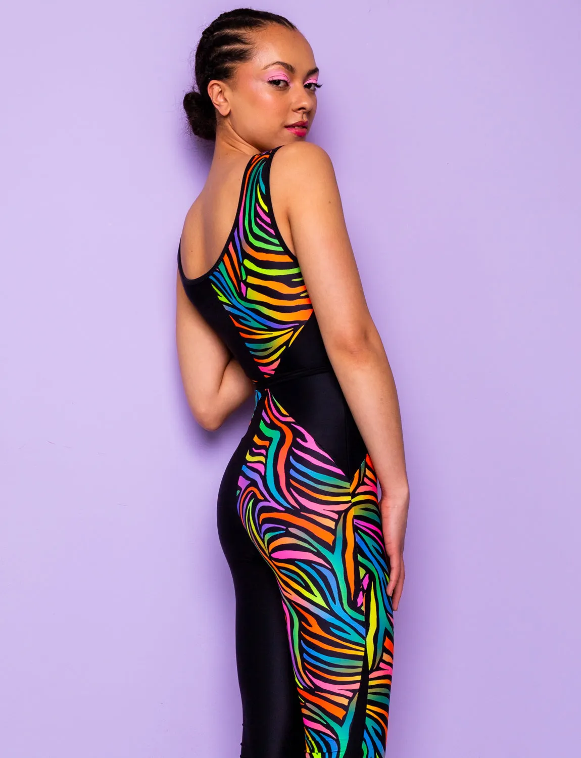 Rainbow Mayhem Flip Catsuit