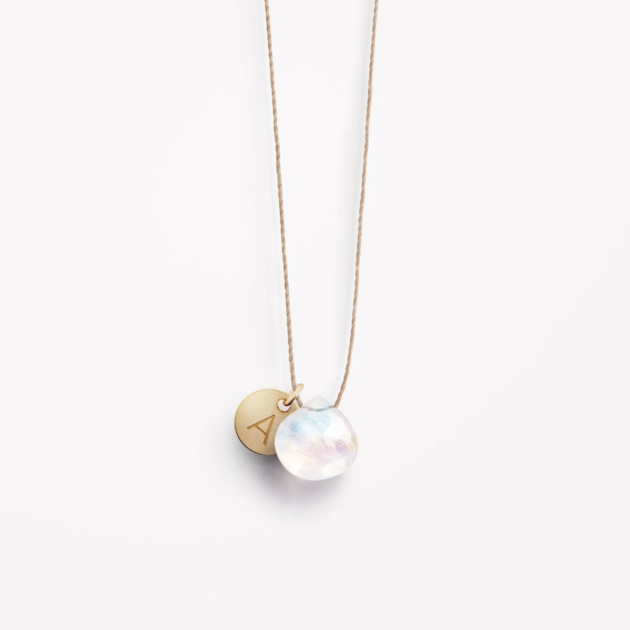 Rainbow Moonstone Fine Cord Necklace
