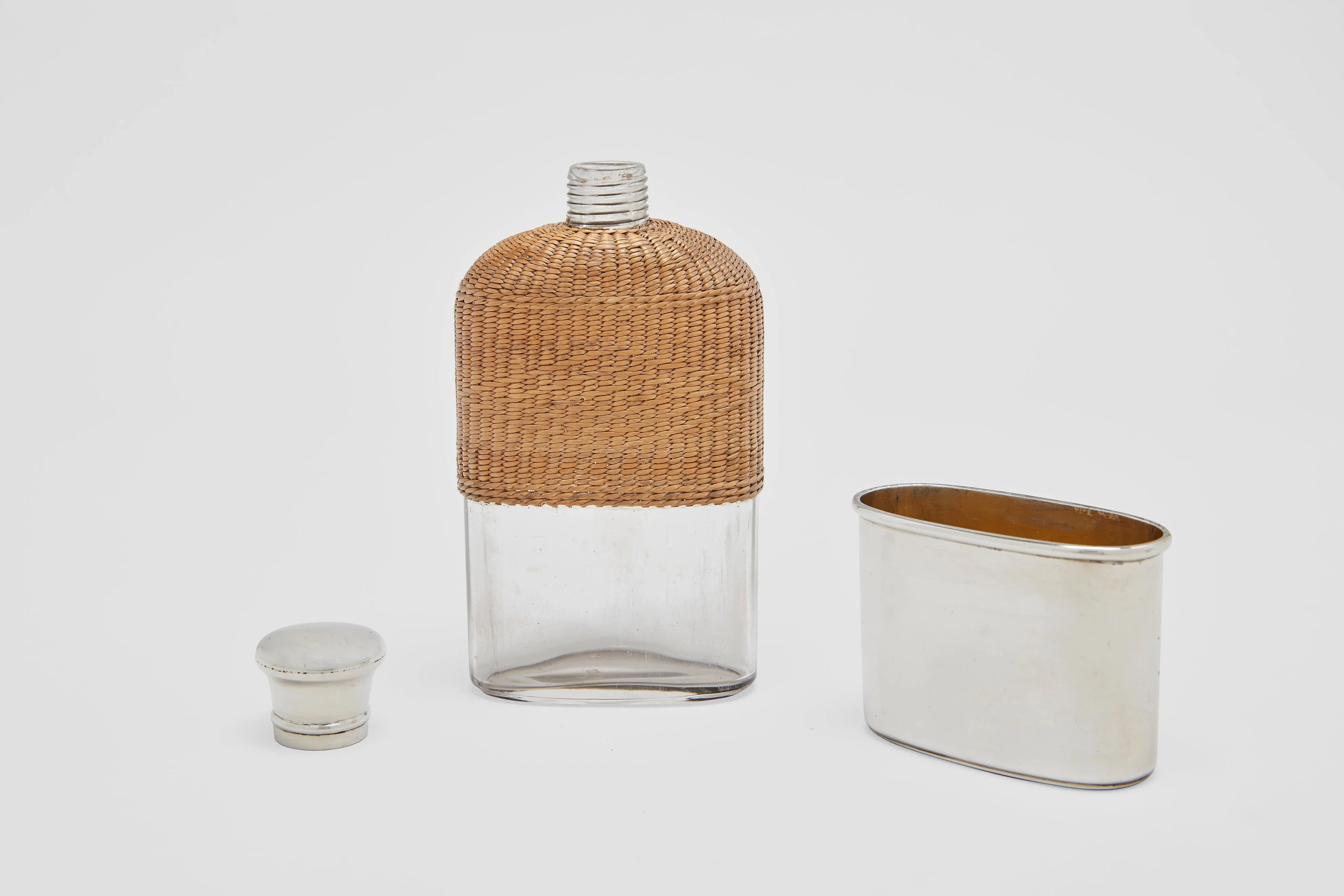 Rattan Drinking Flask with Removable Cup