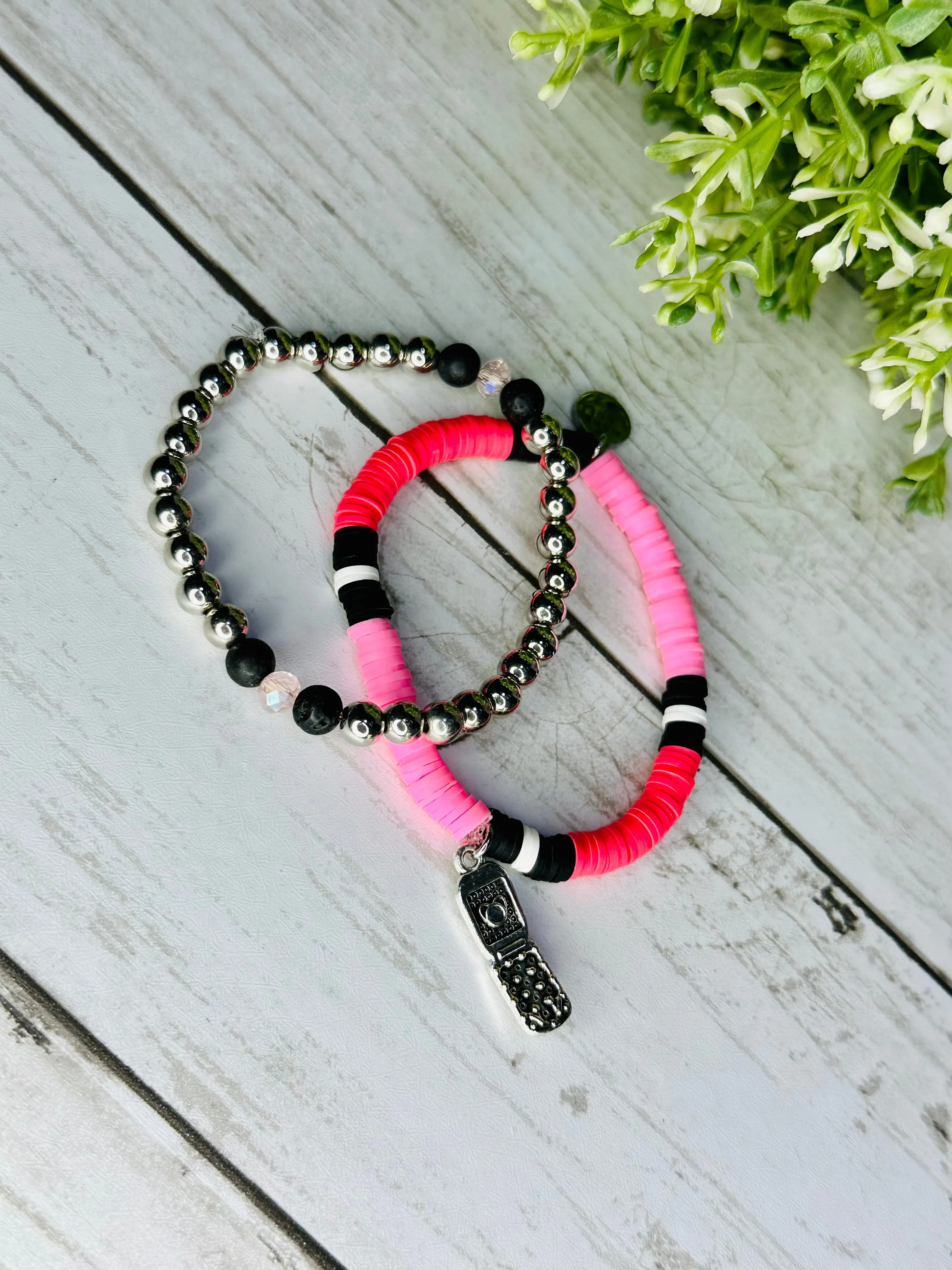 Retro Flip Phone double stack bracelet