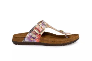 'Rodigo' women's slide toe sandal -gold flower print