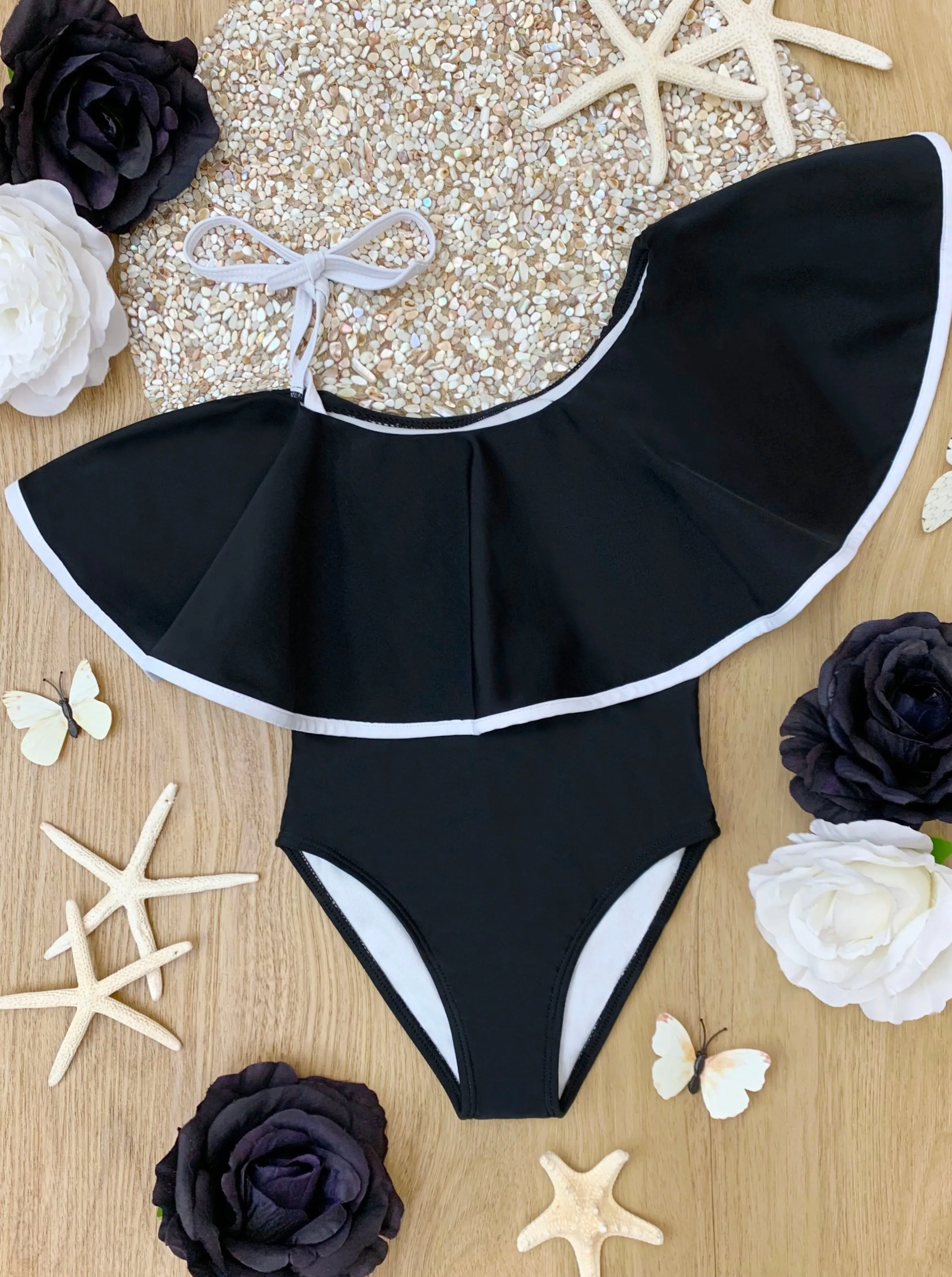 Ruffle-y Cute One Shoulder One Piece Swimsuit