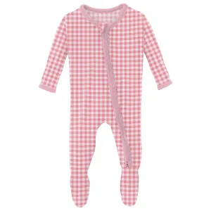 Ruffle Zipper Footie | Cake Pop Gingham