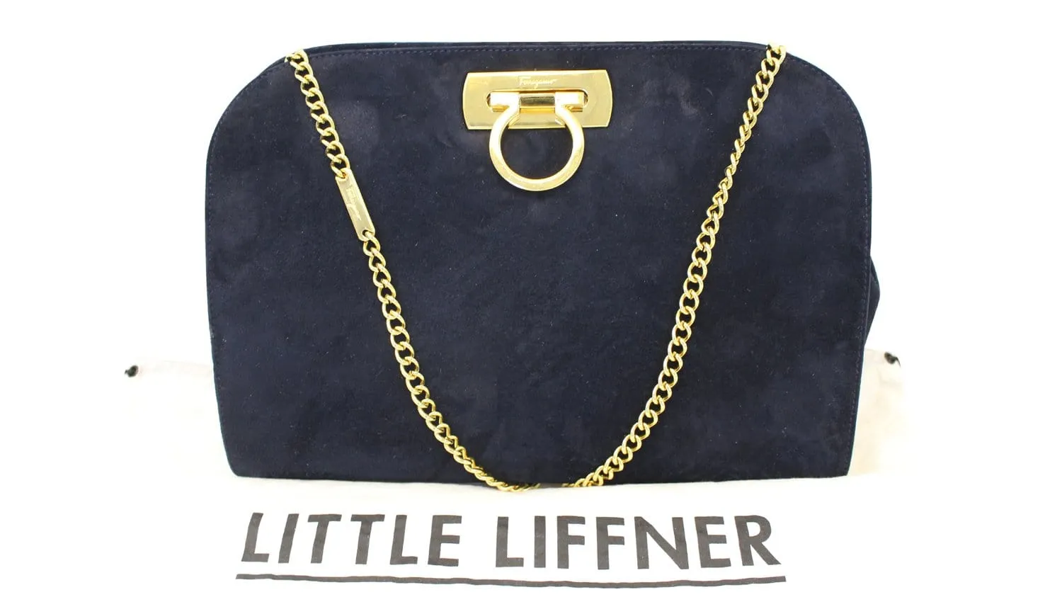 SALVATORE FERRAGAMO Leather Gancini Chain Link Shoulder Bag