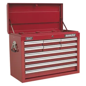 Sealey 10 Drawer Topchest with Ball Bearing Slides - Red - C