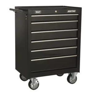Sealey 6 Drawer Rollcab with Ball Bearing Slides - Black - C