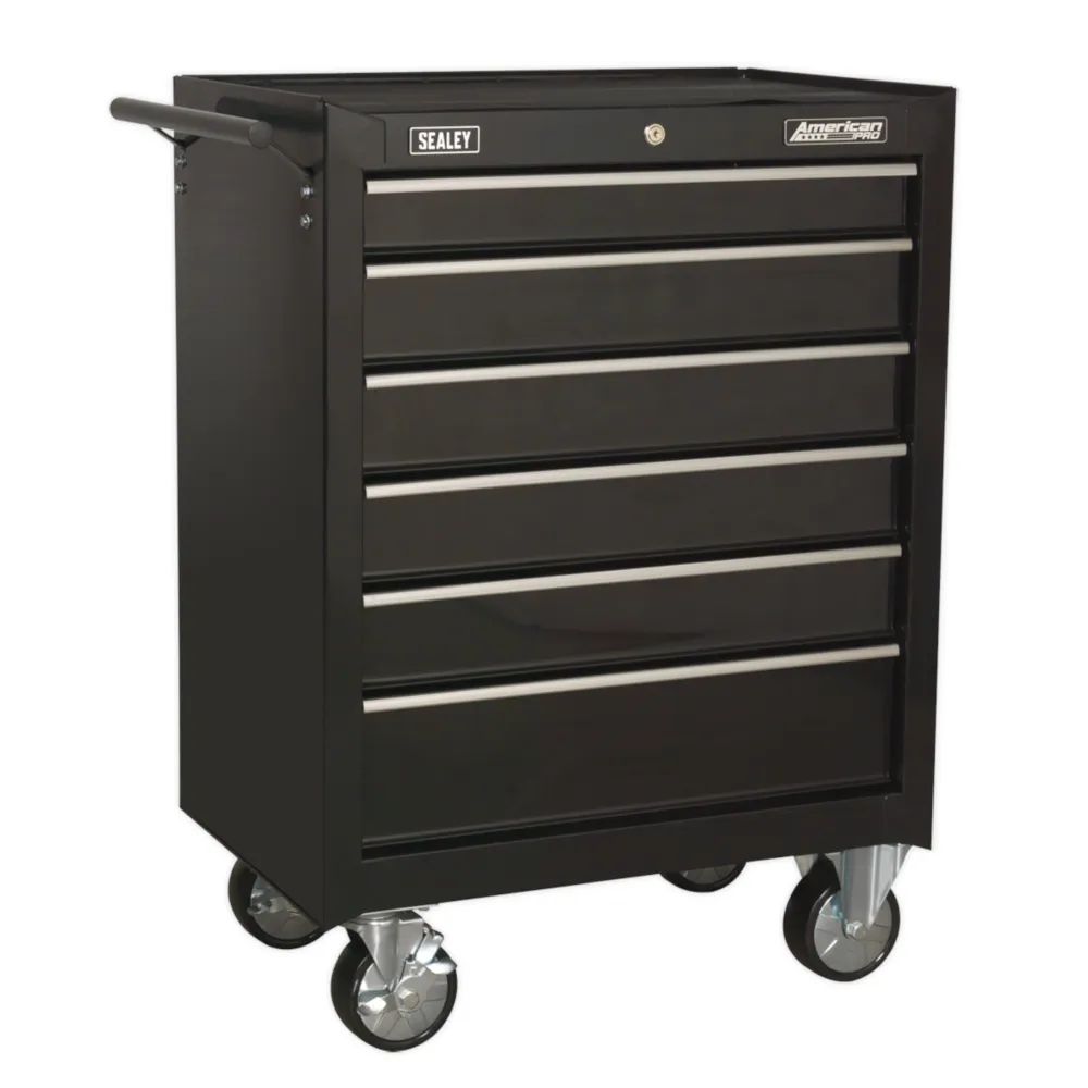 Sealey 6 Drawer Rollcab with Ball Bearing Slides - Black - C
