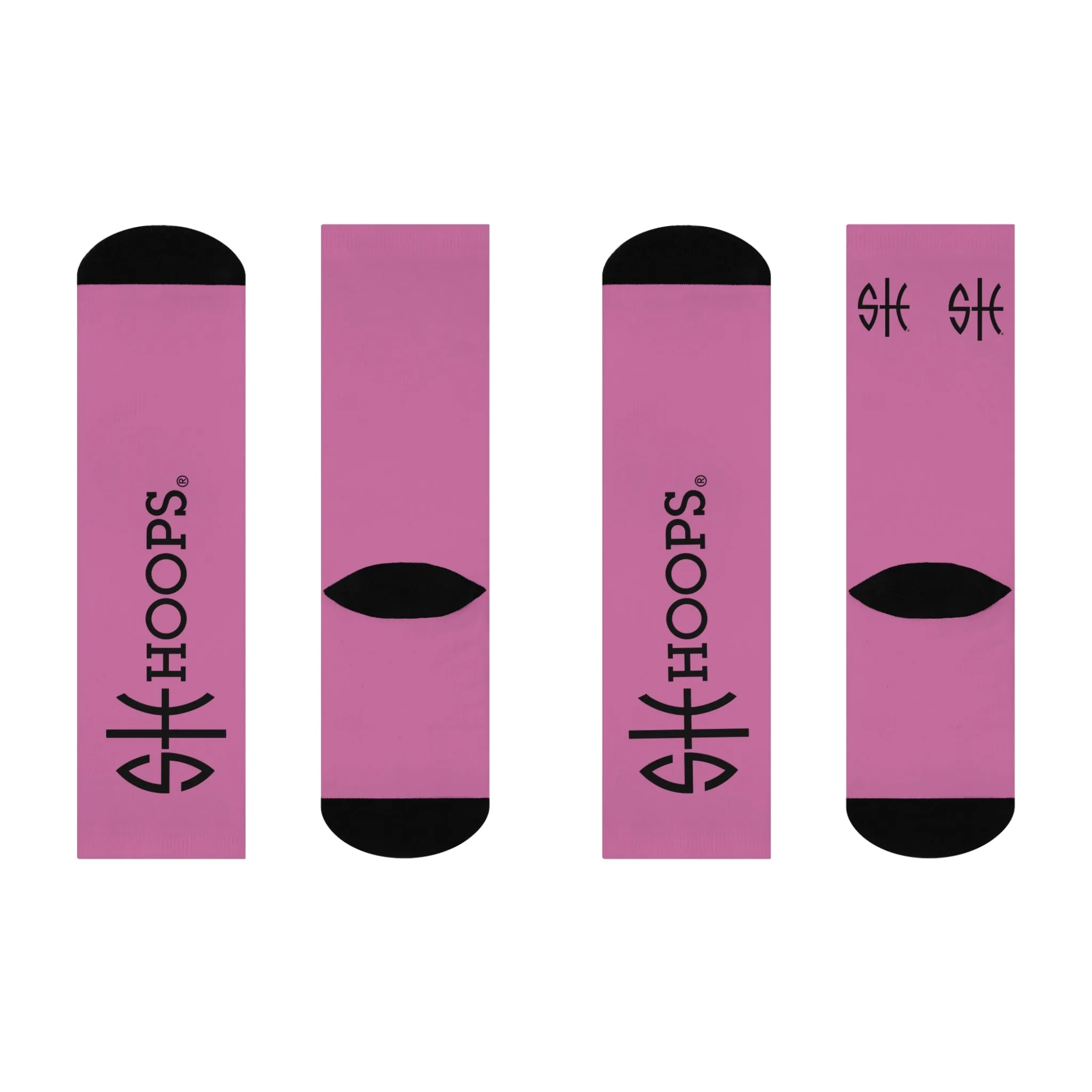 She Hoops® Cushioned Pink Crew Socks