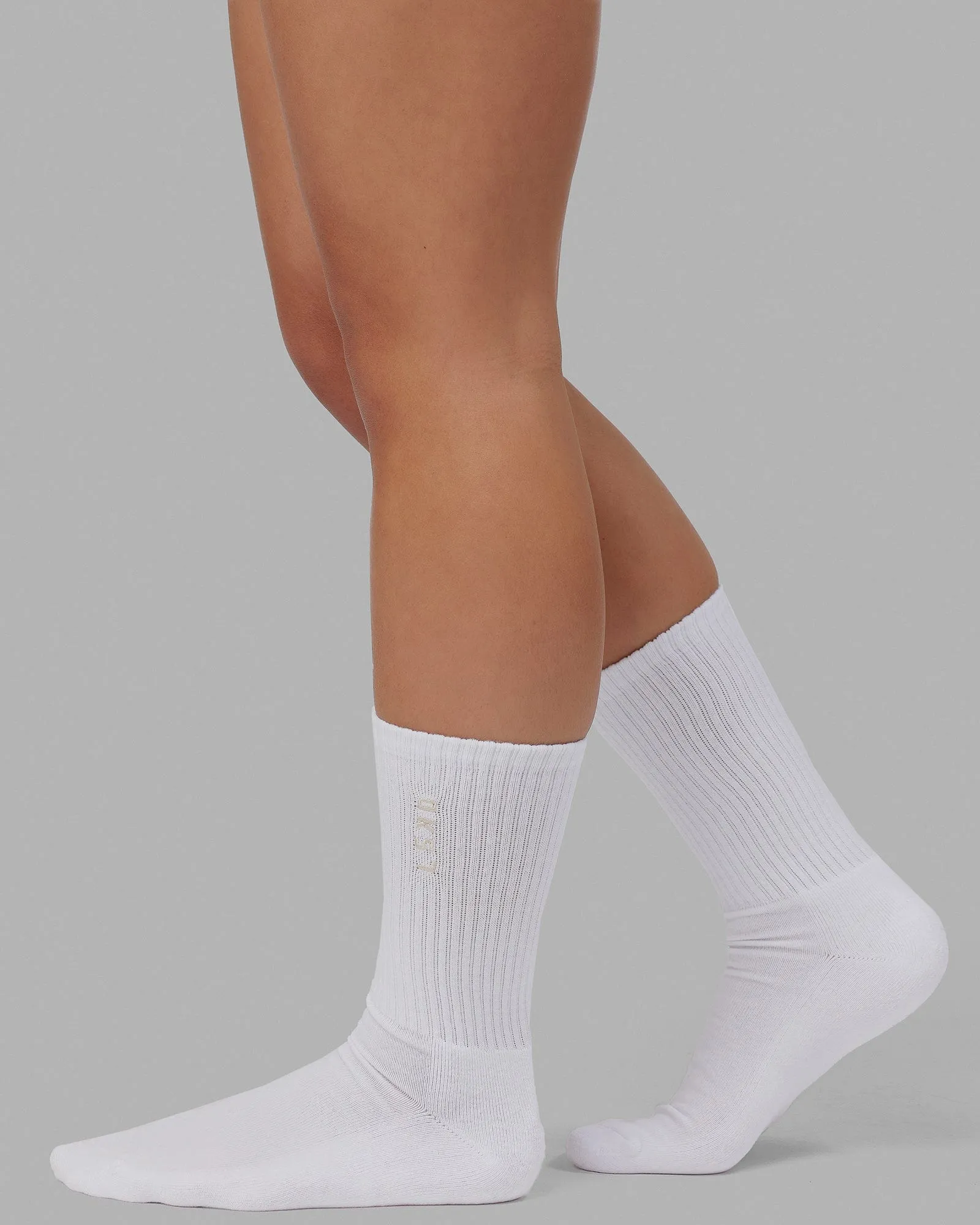 Signal Crew Socks 3 Pack - White-Shale Beige