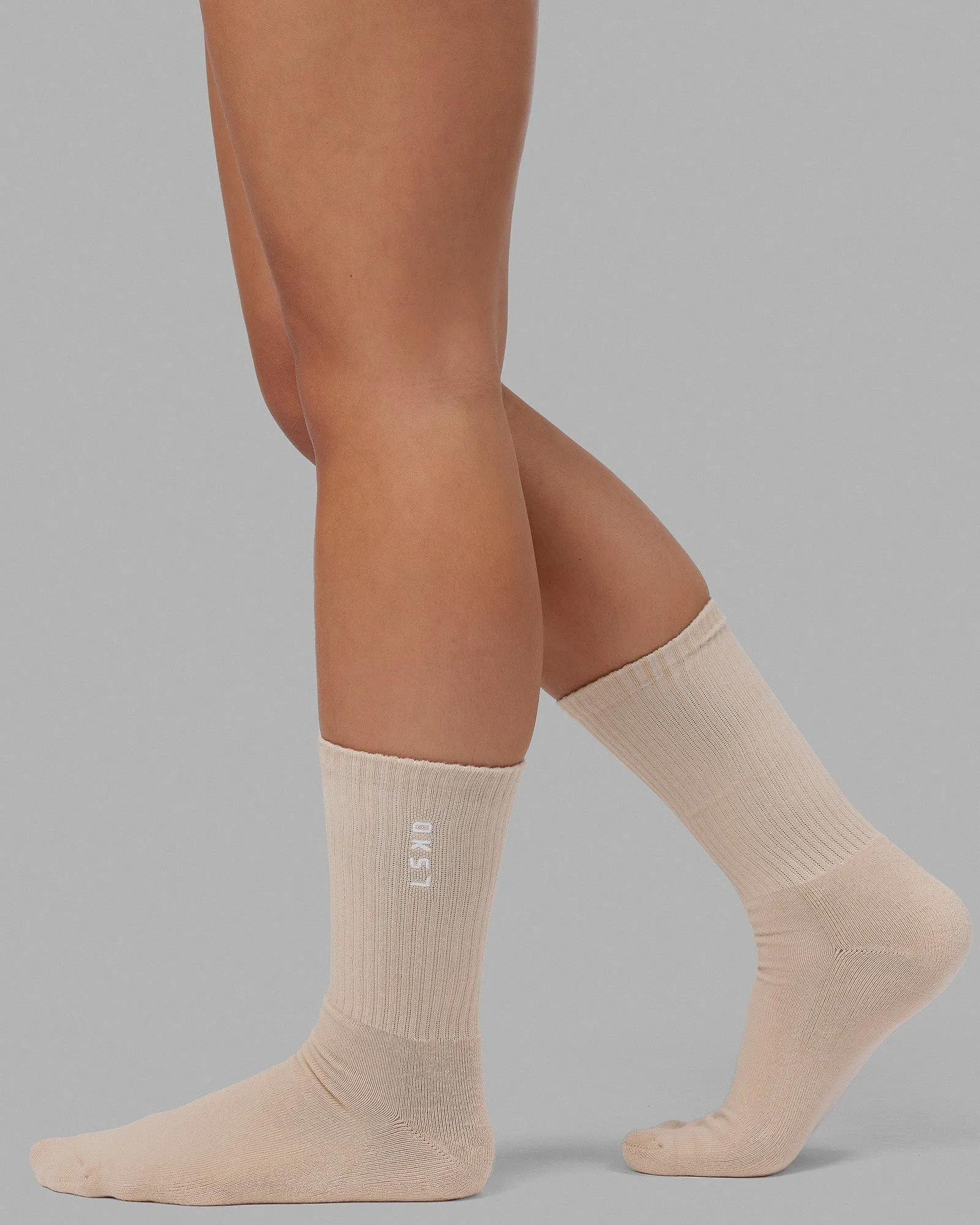 Signal Crew Socks 3 Pack - White-Shale Beige