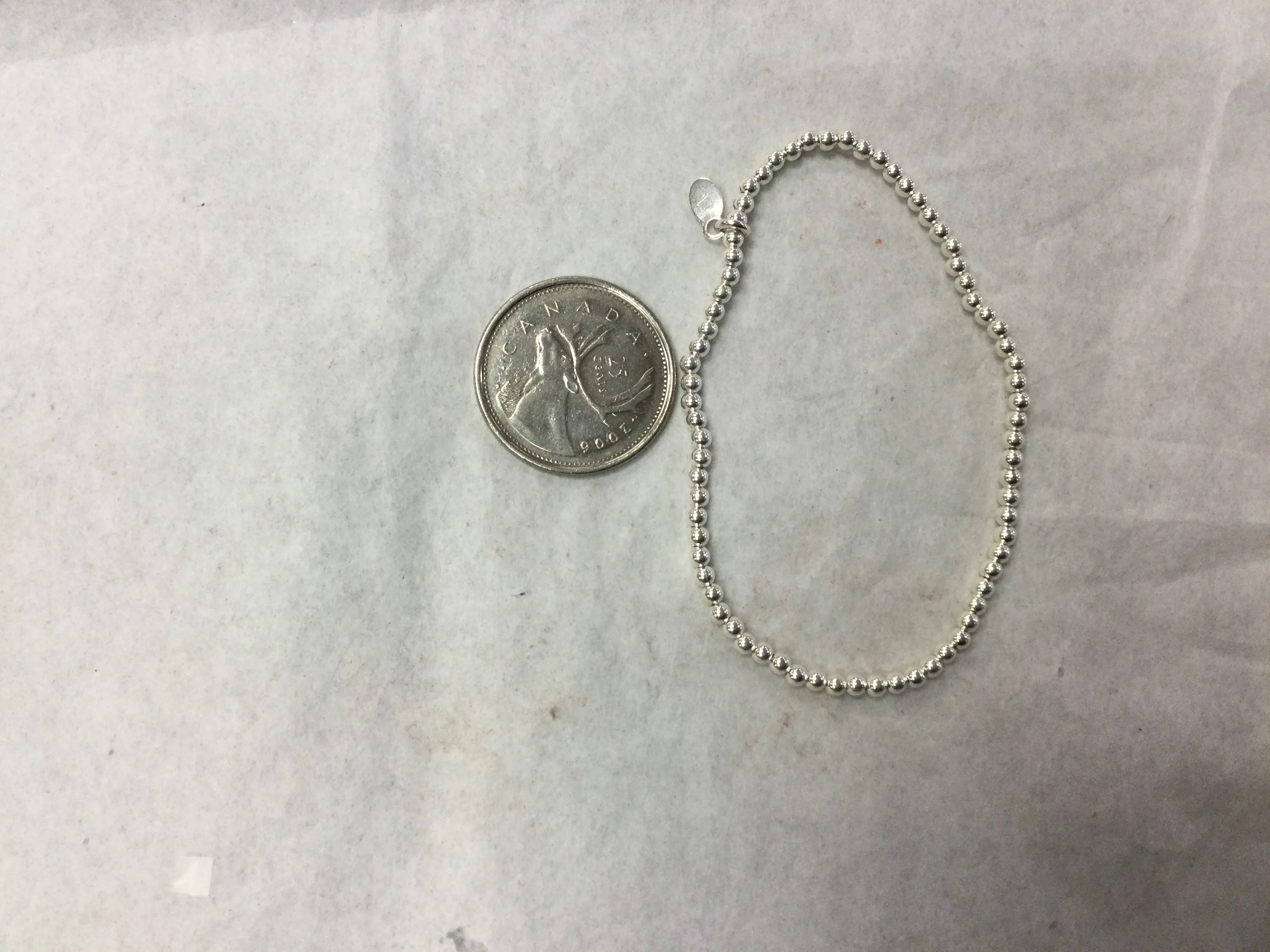 Silver ball stretchy bracelet 2.5 mm