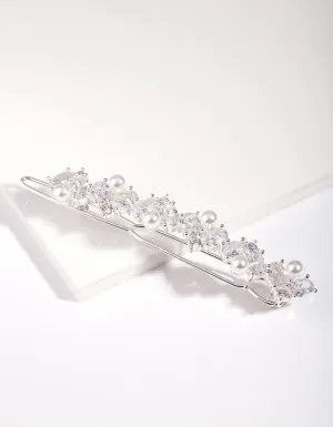 Silver Cubic Zirconia Hair Clip