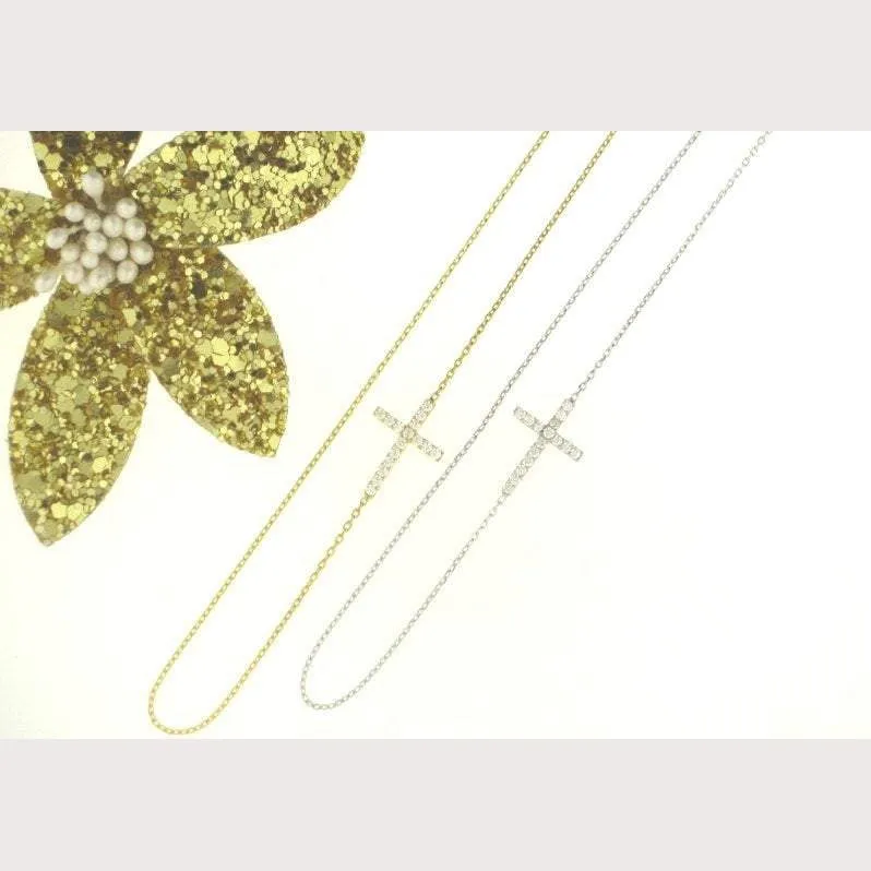 Small Sideway Cross Necklace