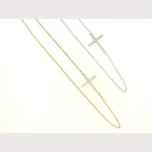 Small Sideway Cross Necklace