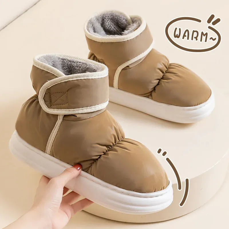 Snow boots for women, new winter outerwear cotton shoes for men, winter plush anti slip waterproof cotton boots