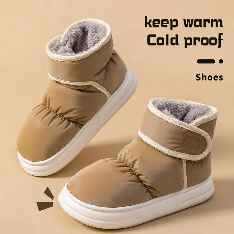Snow boots for women, new winter outerwear cotton shoes for men, winter plush anti slip waterproof cotton boots