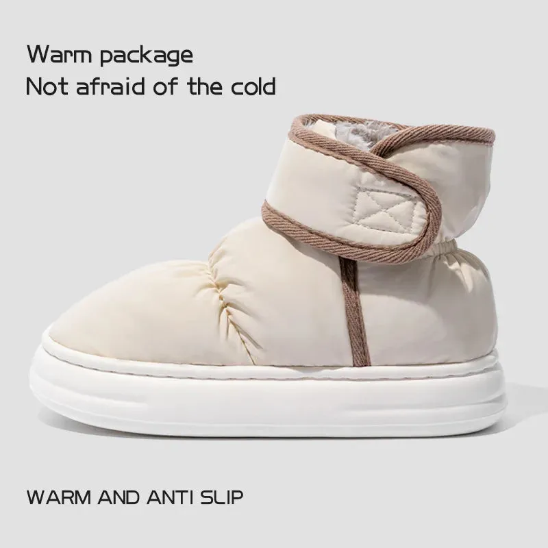 Snow boots for women, new winter outerwear cotton shoes for men, winter plush anti slip waterproof cotton boots
