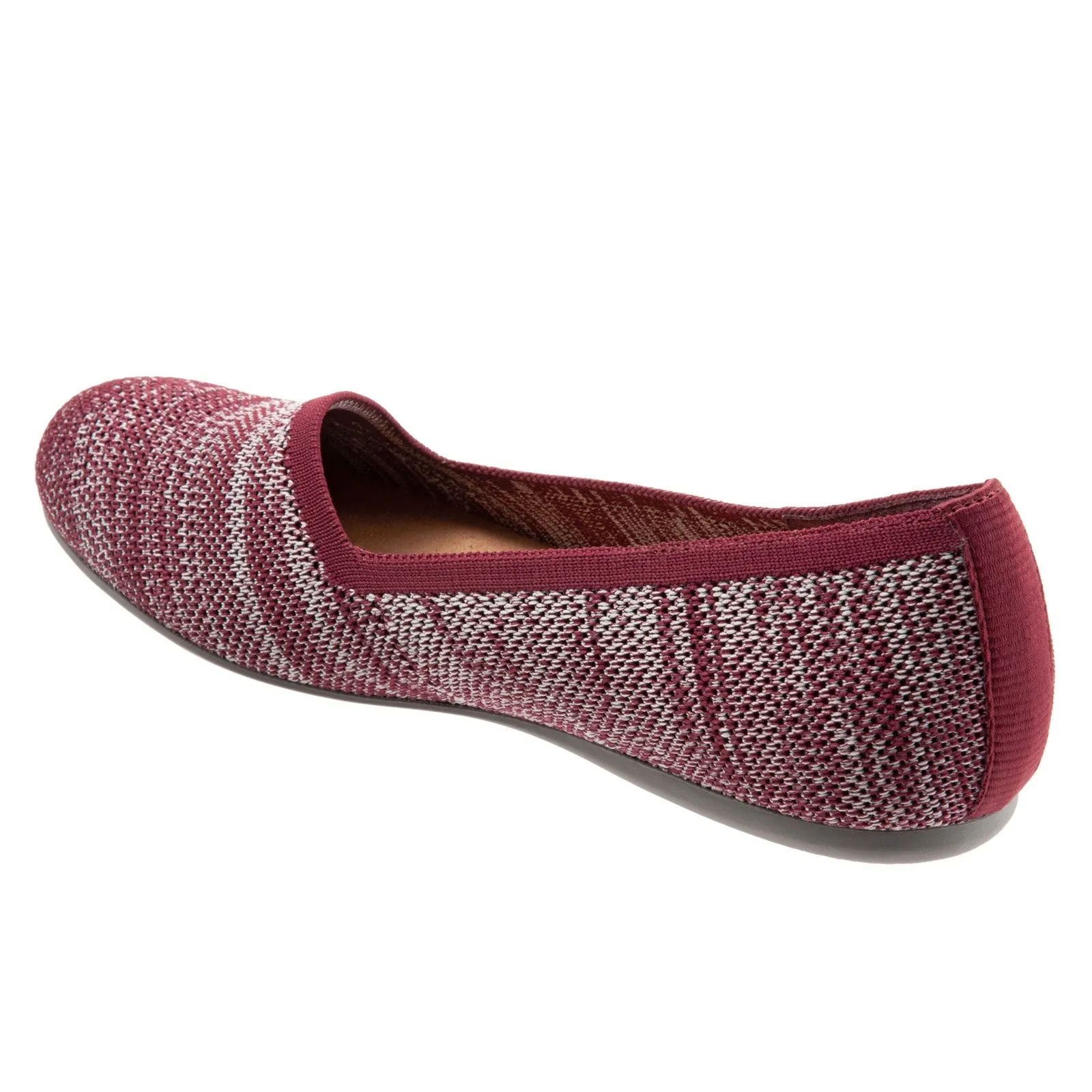 Softwalk Sicily S1861-606 Womens Burgundy Narrow Leather Ballet Flats Shoes