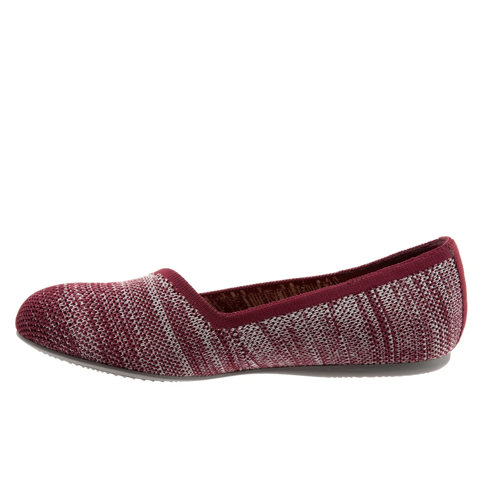 Softwalk Sicily S1861-606 Womens Burgundy Narrow Leather Ballet Flats Shoes