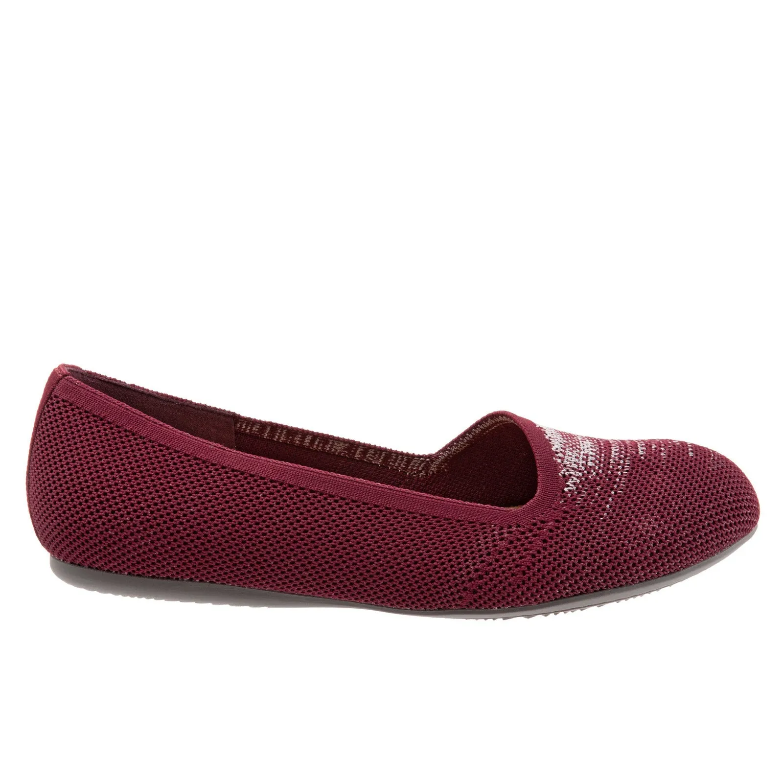 Softwalk Sicily S1861-606 Womens Burgundy Narrow Leather Ballet Flats Shoes