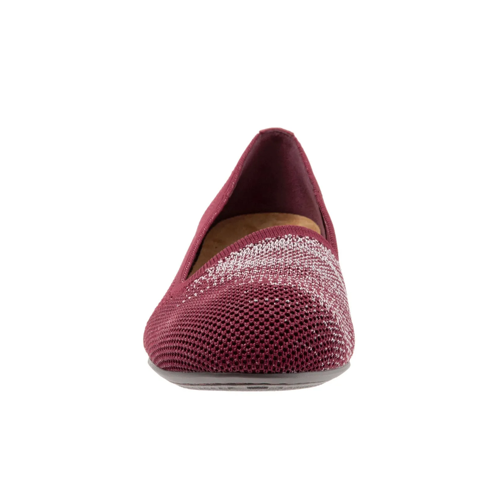Softwalk Sicily S1861-606 Womens Burgundy Narrow Leather Ballet Flats Shoes
