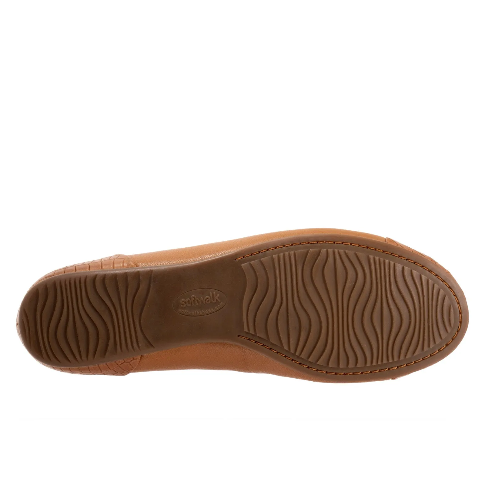 Softwalk Sonoma Cap Toe S1907-256 Womens Brown Extra Wide Ballet Flats Shoes