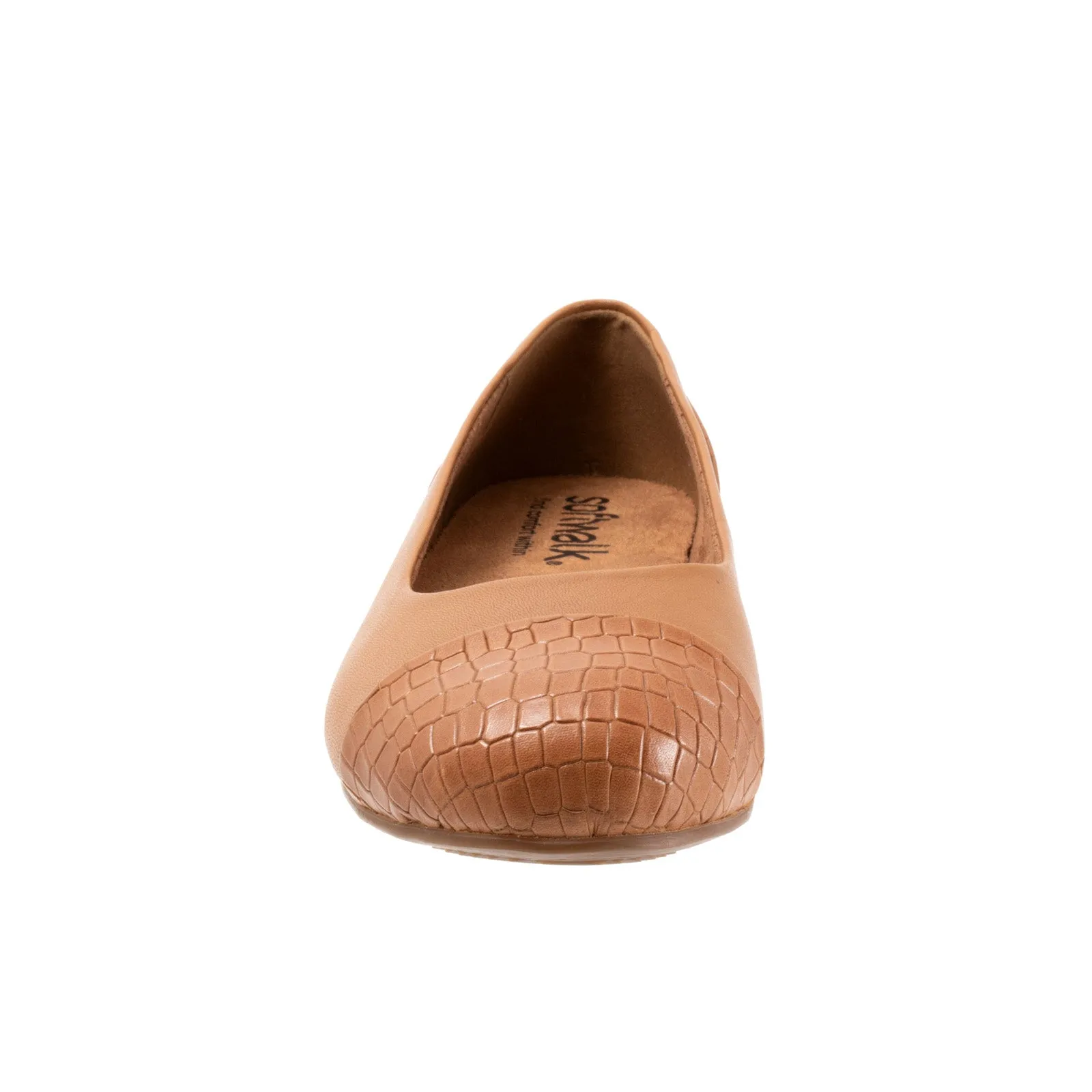 Softwalk Sonoma Cap Toe S1907-256 Womens Brown Extra Wide Ballet Flats Shoes