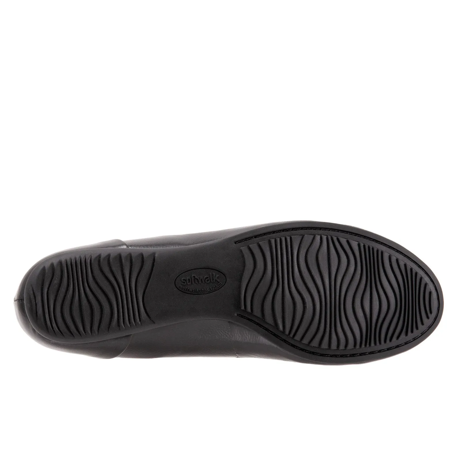 Softwalk Sonoma S1862-005 Womens Black Narrow Leather Ballet Flats Shoes
