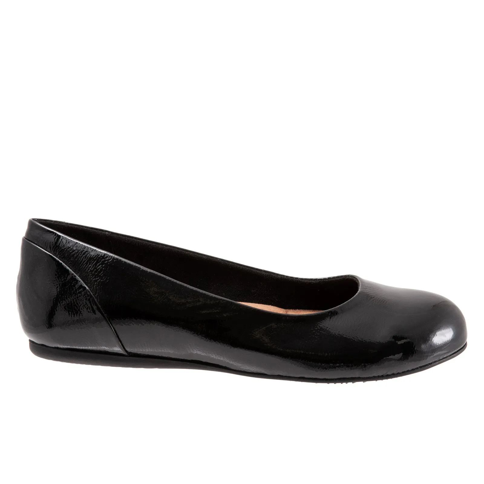 Softwalk Sonoma S1862-005 Womens Black Narrow Leather Ballet Flats Shoes