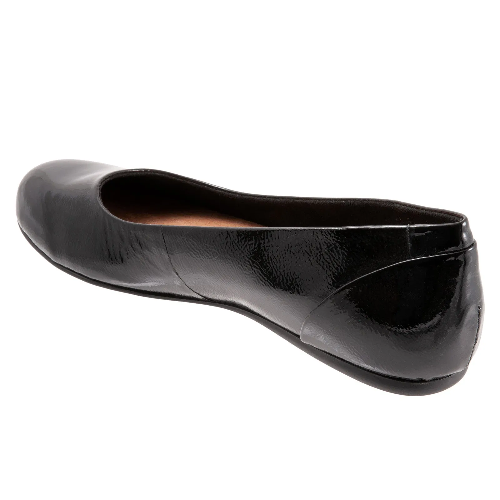 Softwalk Sonoma S1862-005 Womens Black Narrow Leather Ballet Flats Shoes