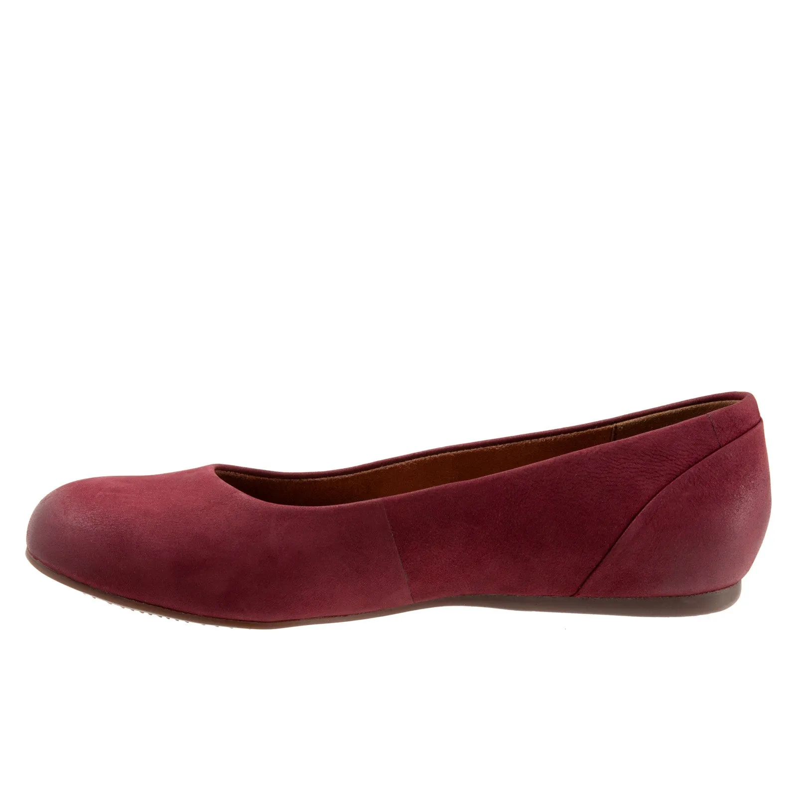 Softwalk Sonoma S1862-662 Womens Burgundy Narrow Leather Ballet Flats Shoes