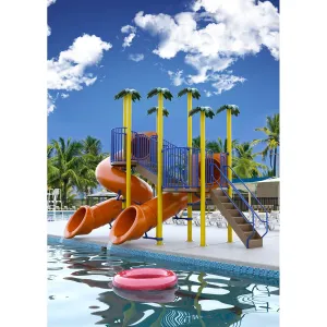 Spectrum Aquatics- Double Flume- 180°/540°- Dual Triangle Deck