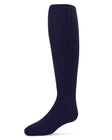 Spot-On Basics Girls Ribbed Cotton Sweater Tights - Navy SP-3405