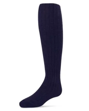 Spot-On Basics Girls Ribbed Cotton Sweater Tights - Navy SP-3405