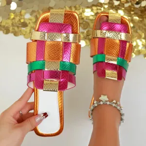 Square Toe Flats Sandals