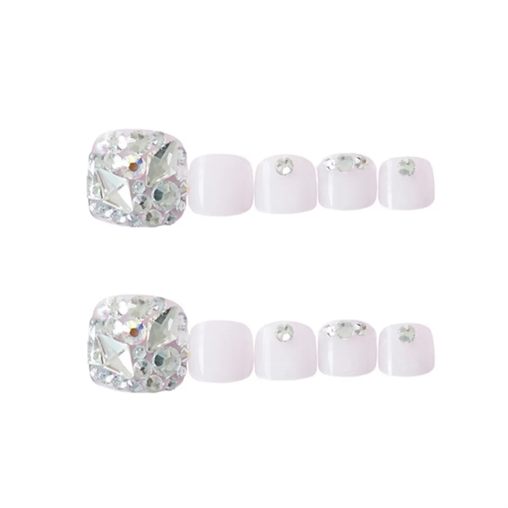 Square Toe Transparent White Full Diamond