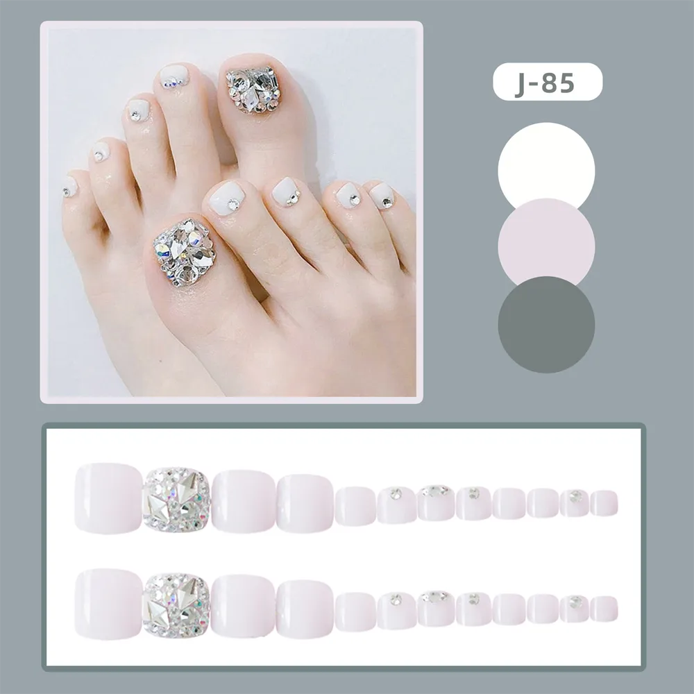 Square Toe Transparent White Full Diamond