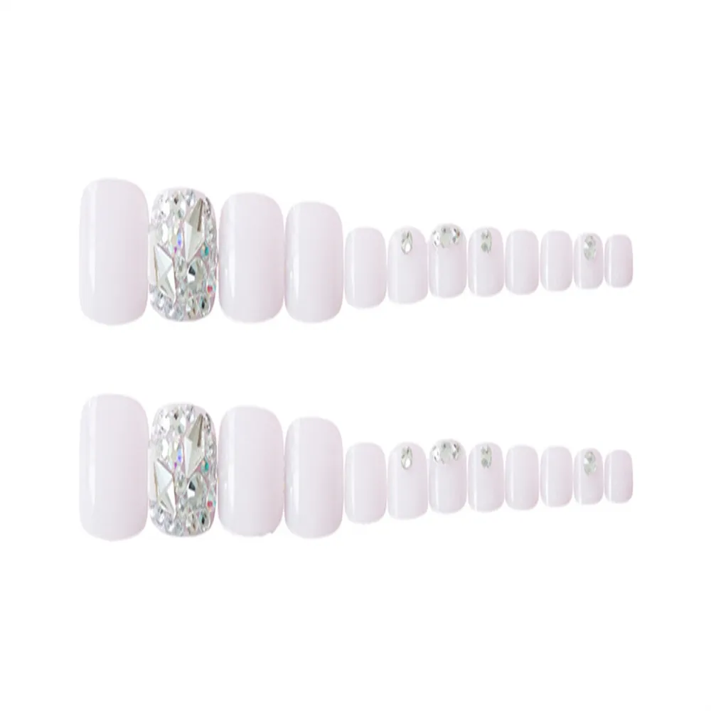 Square Toe Transparent White Full Diamond
