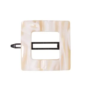 Square White Alba Hair Clip