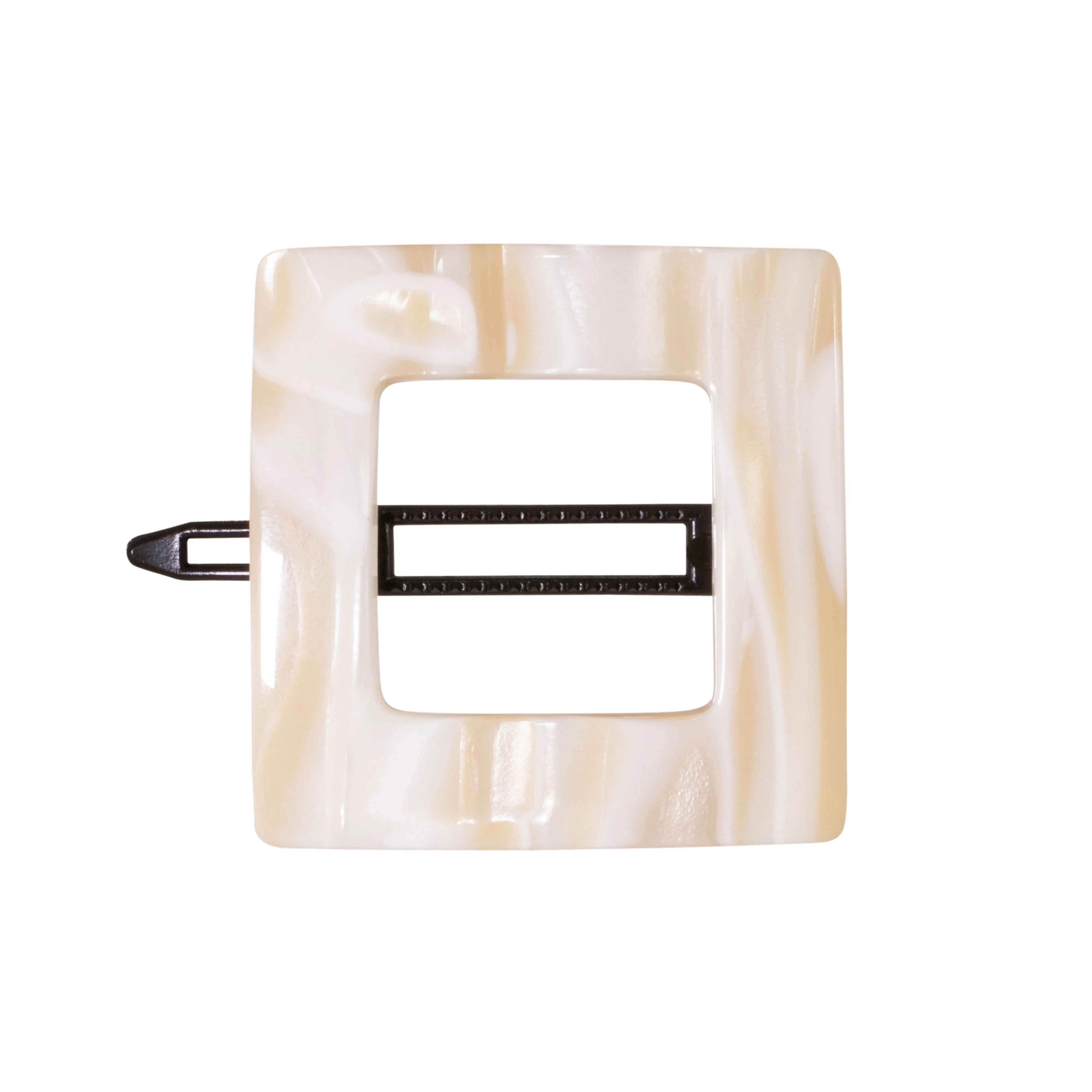 Square White Alba Hair Clip