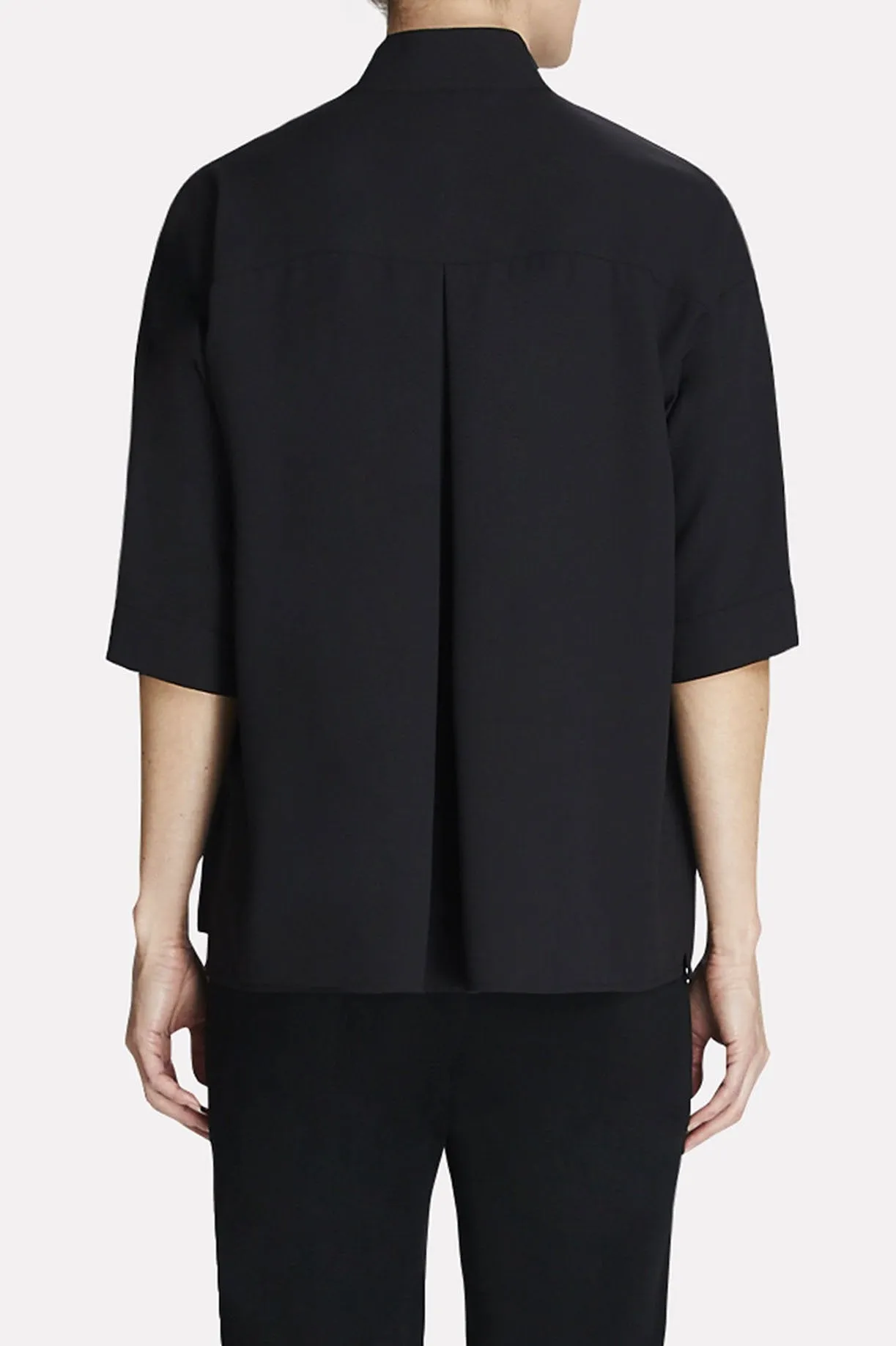 Stand Collar Cotton Blouse