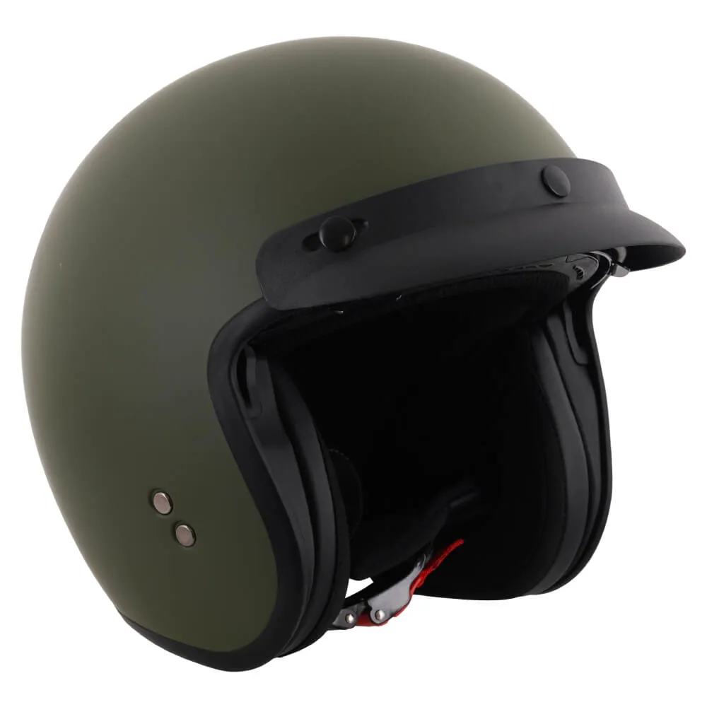 Stealth HS391 Open Face Helmet Matt Green