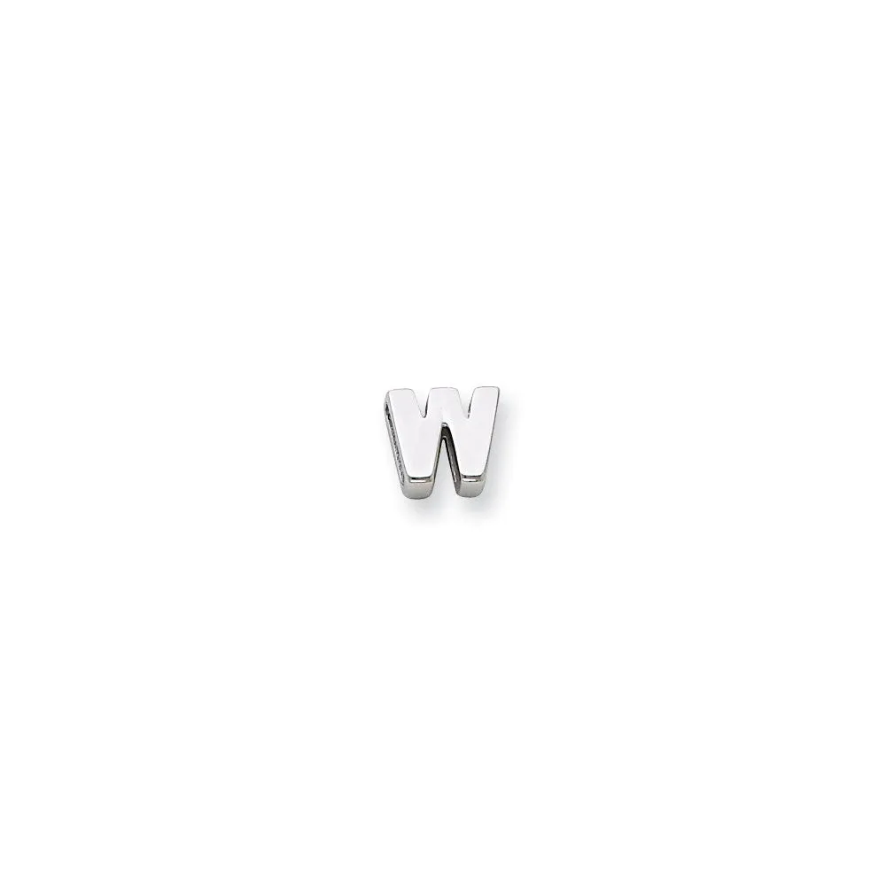 Sterling Silver Polished W Initial Slide