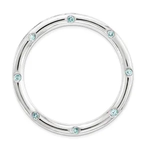 Sterling Silver Stackable Expressions Large Polished Blue Topaz Chain Slide