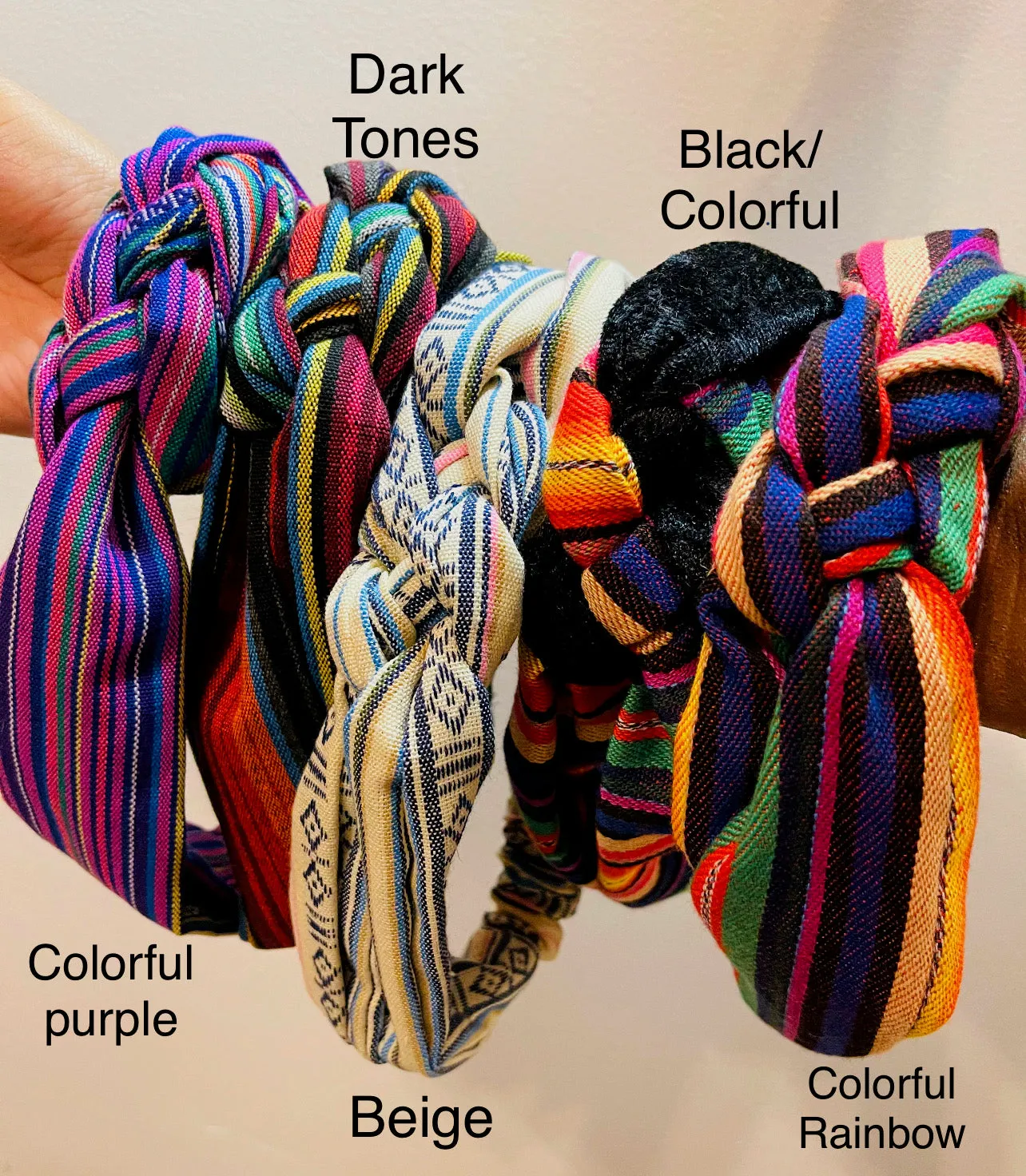 Stretchy Knotted Headbands-Diadema elastica de nudos