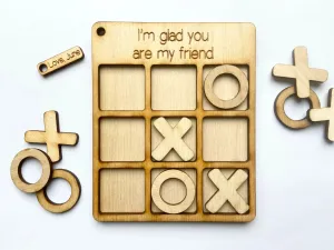 Tic Tac Toe Game - 7" Standard Size - with a name-tag and 10 tokens